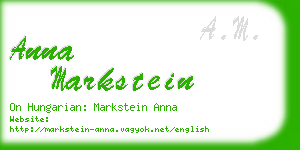 anna markstein business card